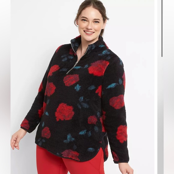 LIVI Half-Zip Sherpa Pullover in Solstice Rose size 18/20 - Picture 1 of 15